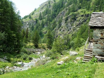 Loo Tal bei Bergwanderung im Aostatal
