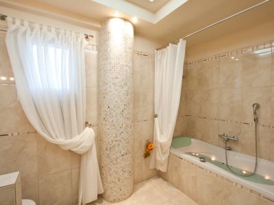 Luxusvilla Gaia Sdkorfu Bad mit Wanne Strandurlaub